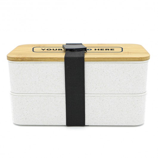 Two Layer Lunch Boxes Natural White